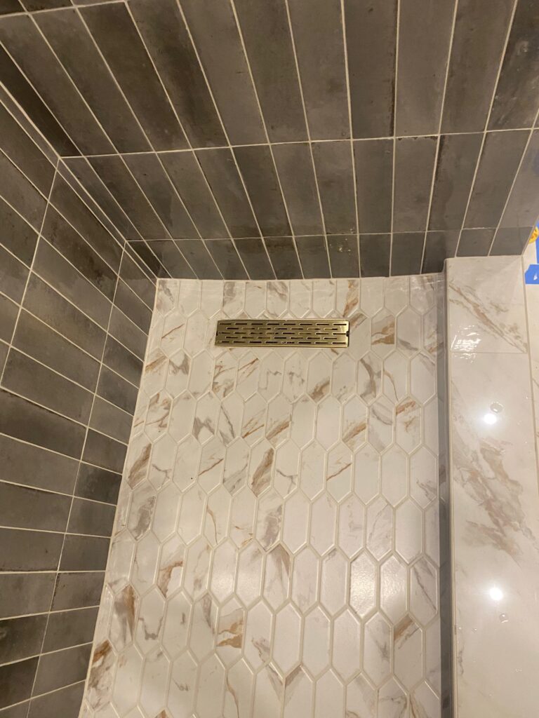 Finished tile shower from a bathroom remodel in Georgetown, TX