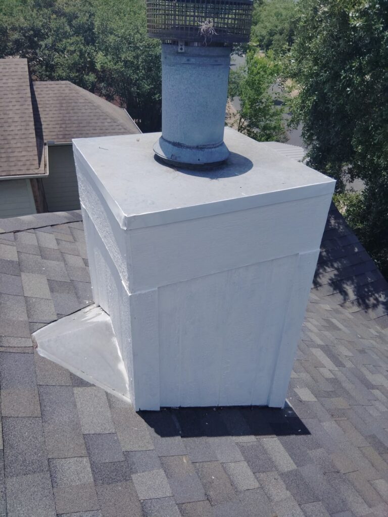 Rebuilt and painted chimney chase